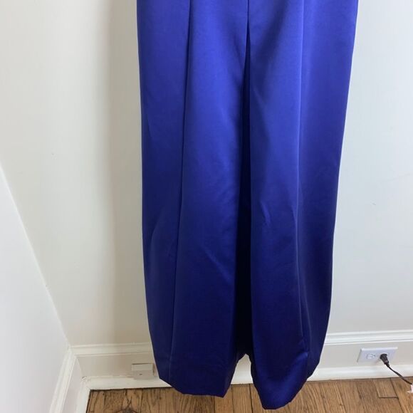 ABS Collection Spaghetti Strap Blue Satin Gown Size 4 NEW - Picture 4 of 8